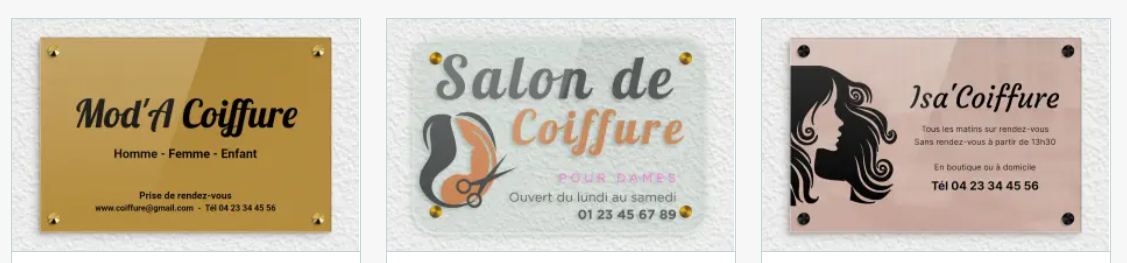 plaque coiffeur